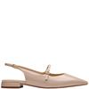 CLARKS WOMENS LOW HEEL SLING BACK SANDAL - SAND PATENT